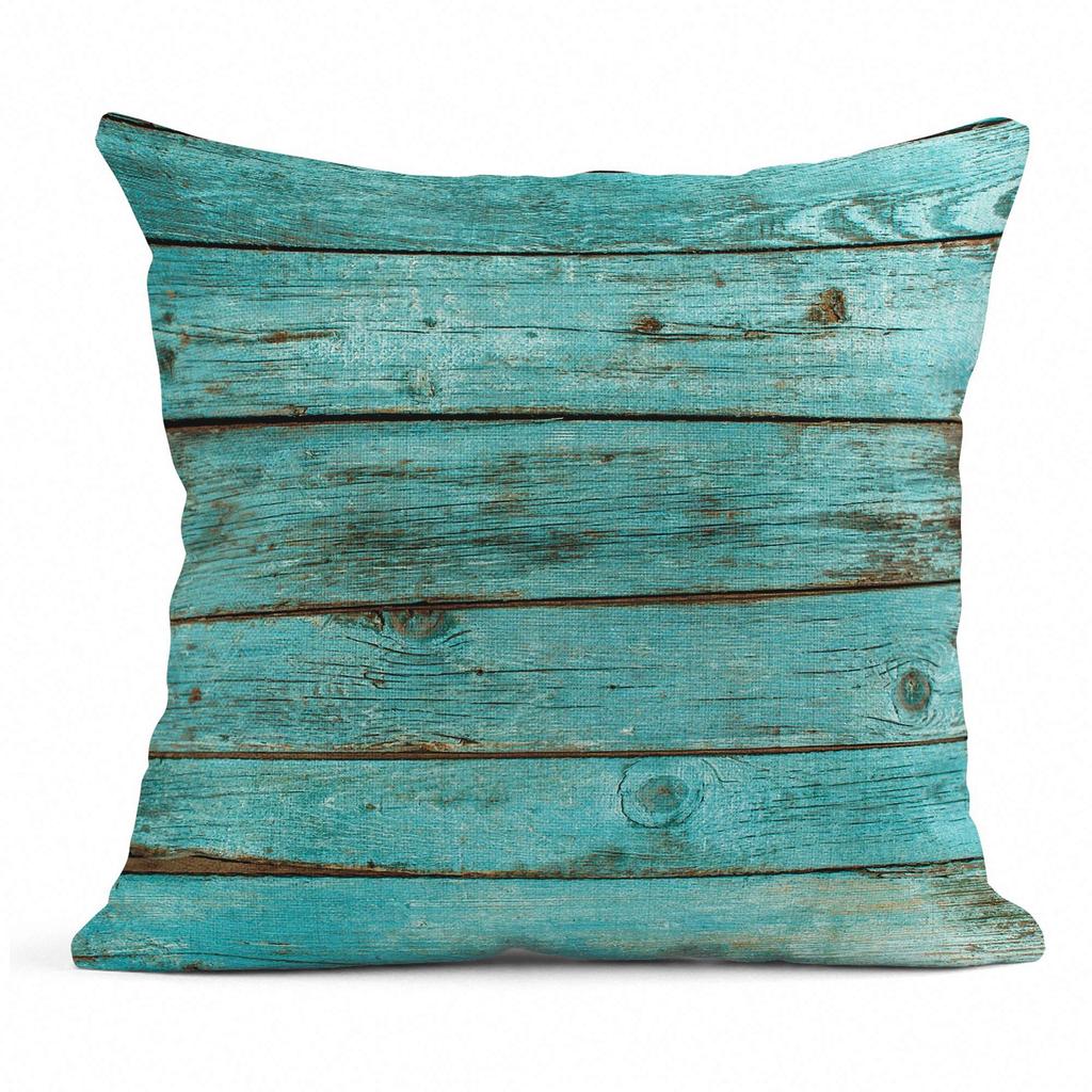 Wood grain marine anchor cyan linen pillowcase sofa cushion cover home decoration can be customized for you 40x40 45x45