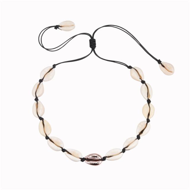 Conch Seashell Necklace Women Jewelry Summer Beach Shell Choker Bohemian Rope Cowrie Beaded Necklaces Handmade Collar Female