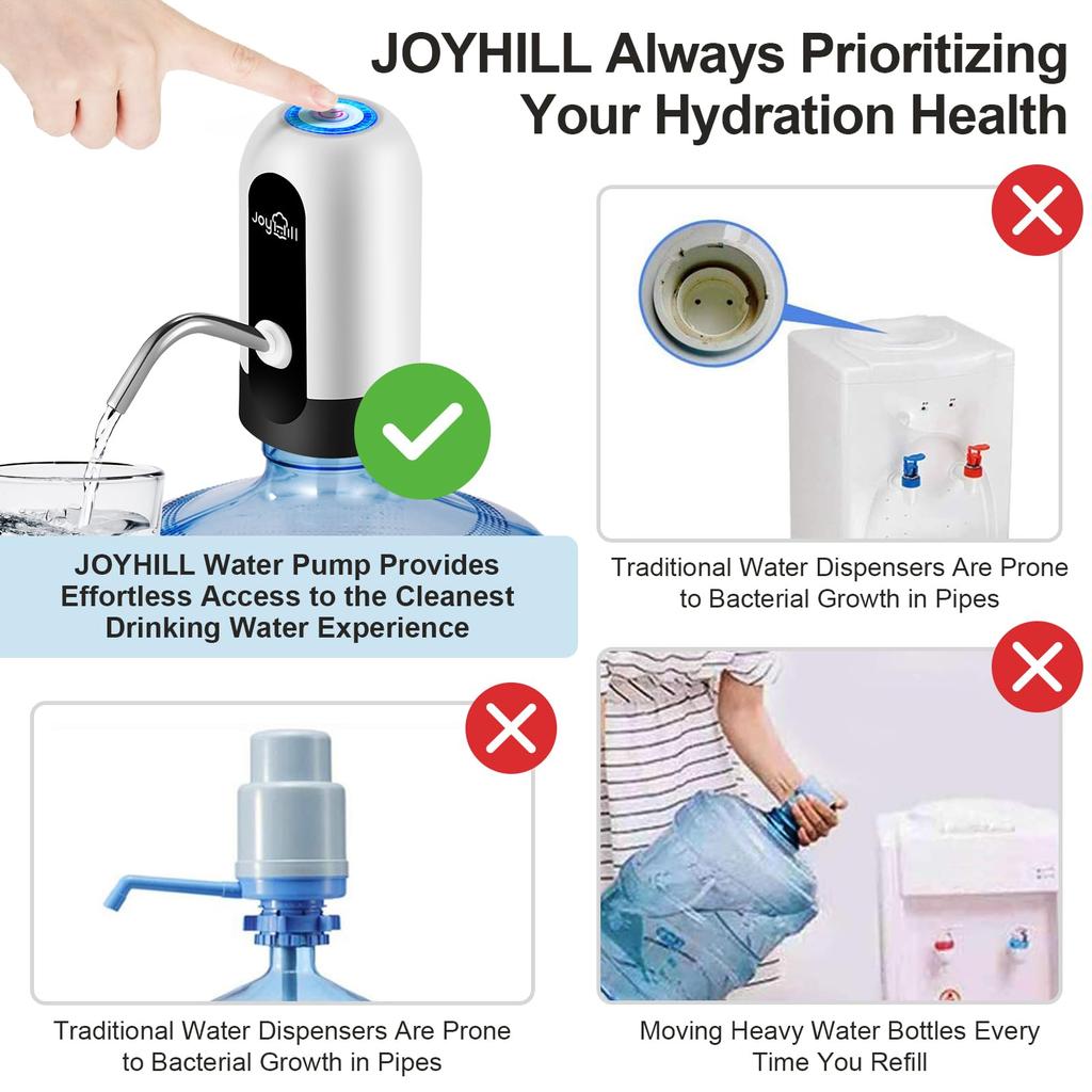 Electric Wireless Pumping Water Bottled Automatic Dispenser Bottle USB Rechargeable