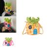 Trendy Knitted Pineapple Shoulder Bag With Phone Pocket For Urban Outfits