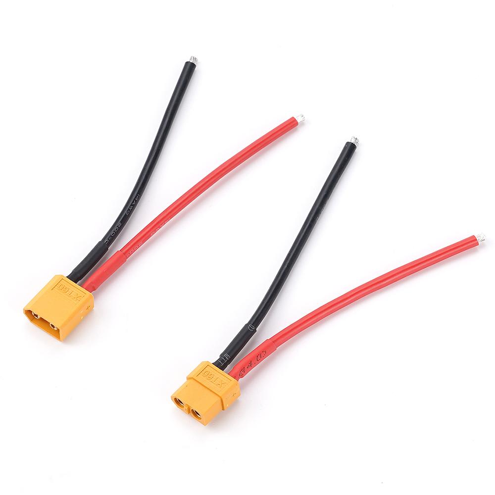 2Pcs of XT60 Battery Male 10cm Female Connector Plug With Silicon 14AWG Wire Cable Photovoltaic Cells Solar System