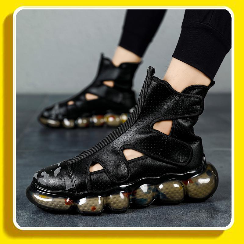 Fashion Summer Sandals Men Breathable Handmade Outdoor Beach Sandals Leather Male Shoes Luxury Design Catwalk Fashion Hiking Slippers