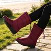 Flat-bottomed warm snow boots women's new fringed decorative medium tube tarp surface cold-proof mother cotton shoes