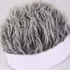 Headband Wig Man Cotton Handsome Imitation Retro Short Fake Hair Hip Hop Beanie Funny White Hat Grey Hair Adjustable