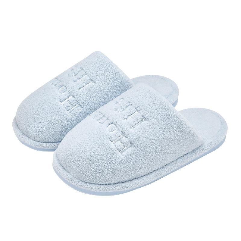 Non-slip Silent Cotton Slippers Autumn and Winter Indoor Home Couple Soft Bottom Comfortable Velvet Warm Four-season Cotton Mop
