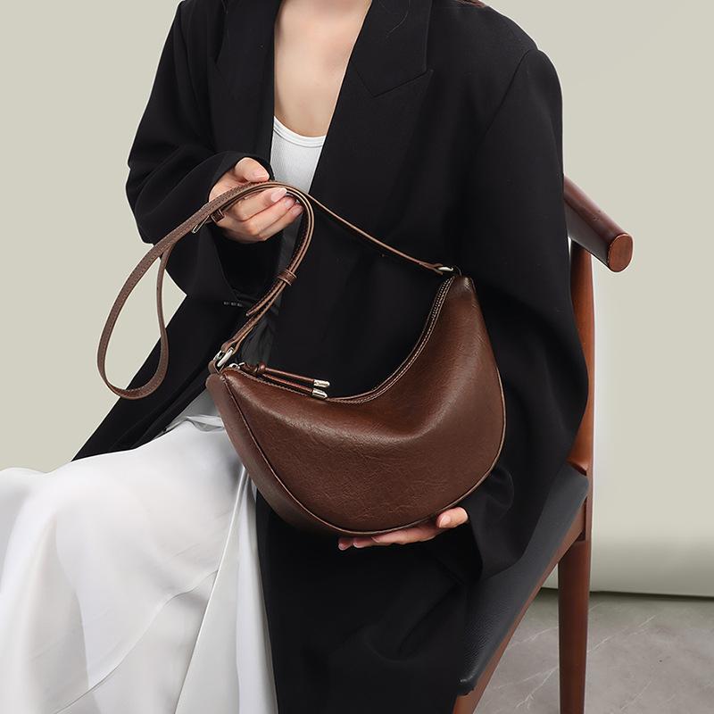 Bag Women's New Women's Bag Autumn and Winter Leather One Shoulder Crossbody Bag Premium Underarm Dumpling Bag