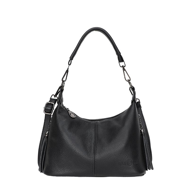 Chic Leather Hobo Bag with Detachable Strap & Tassel Versatile Large Capacity Handbag for Women Leisure Fashion Women's Shoulder Bag