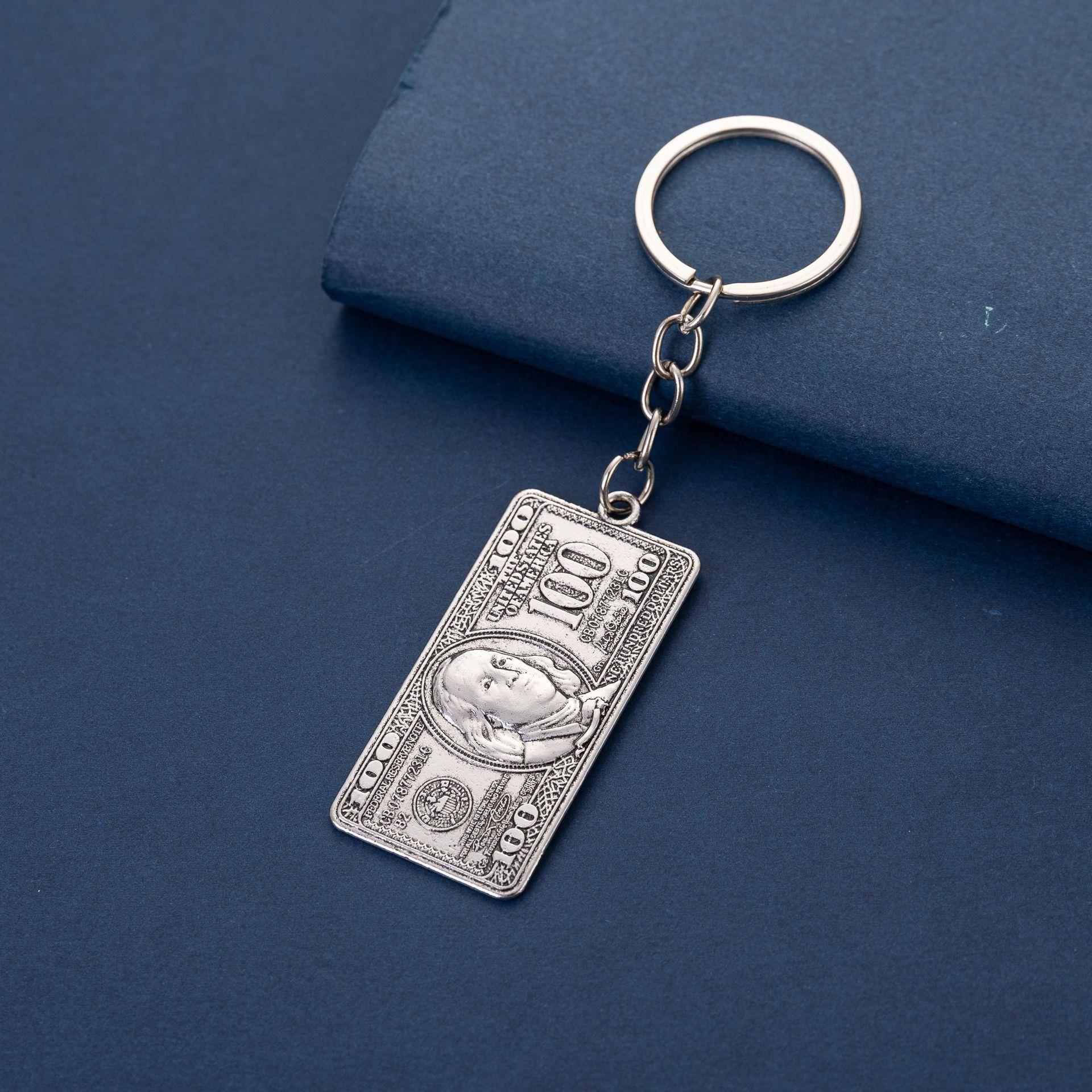 

Currency Shaped Keychain, Personalized Keychain Keychain One Size срібний