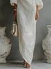 Spring/Summer 2026 Europe High-end Women's Long Sleeve Off-the-Shoulder Mid-Waist Pullover Dress
