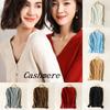Luxurious Ladies Knitted V-neck Cashmere Sweater Cardigan With Long Sleeves And Soft Material