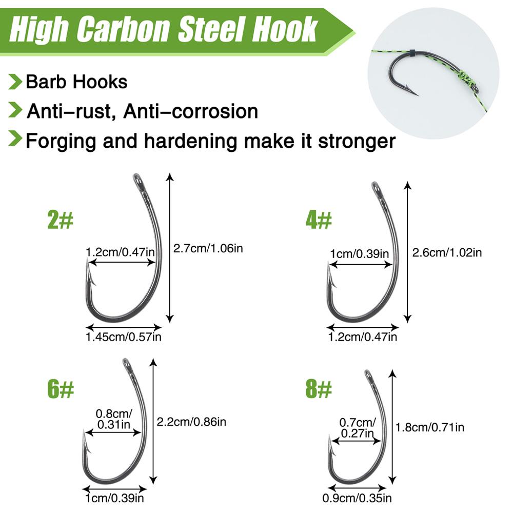 6Pcs Carp Fishing Hair Rigs With Curved Barbed Carp Hook Rolling Swivels and Braid Fishing Lines for Boilies Bait Stopper