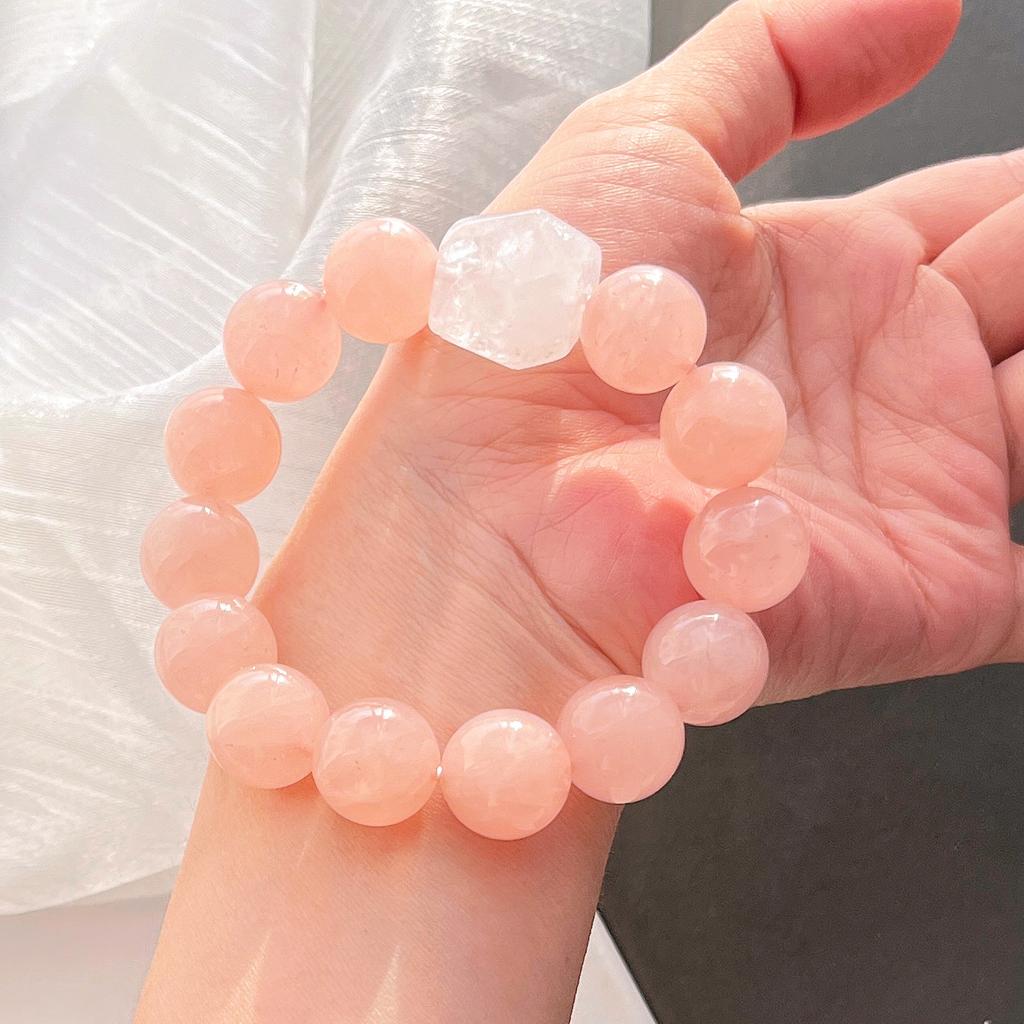 14Mm High Quality Natural Madagascar Powder White Ghost Bracelet