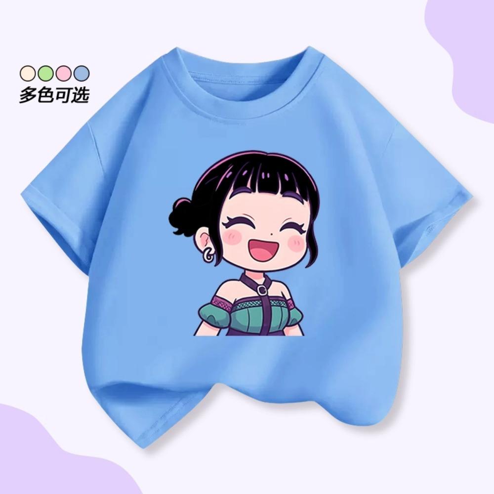 KPOP Witch Hunter Zoey Zoey Children's Short Sleeved T-shirt Summer 2026 New Devil Hunter Round Neck Parent Child Clothing