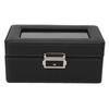 3 Grids Watch Display Case PU Leather Space Saving Single Layer Watch Storage Box for Watch Jewelry