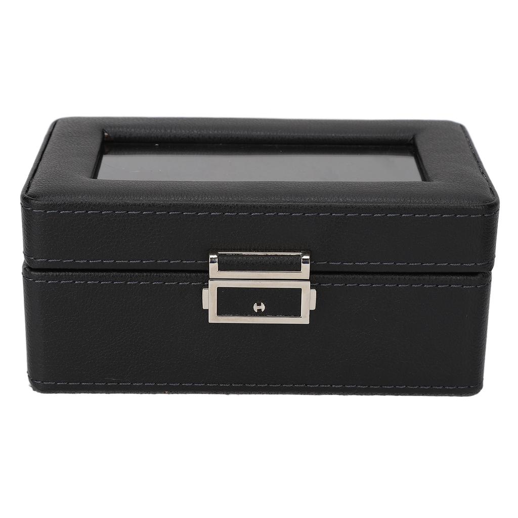 3 Grids Watch Display Case PU Leather Space Saving Single Layer Watch Storage Box for Watch Jewelry