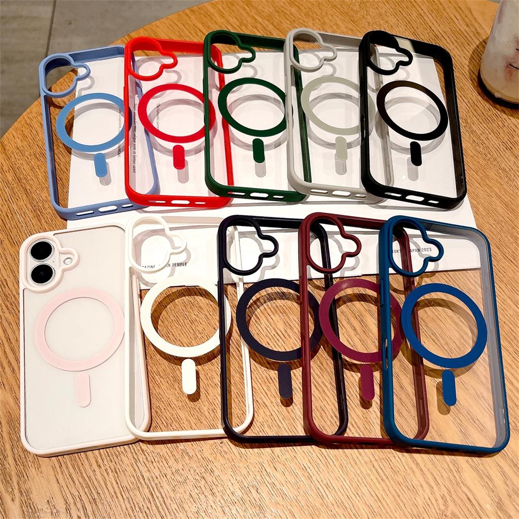 Luxury Shockproof Magsafe Wireless Charge Case for iPhone 16 Plus 16 Pro Max Clear Magnetic Bumper Cover