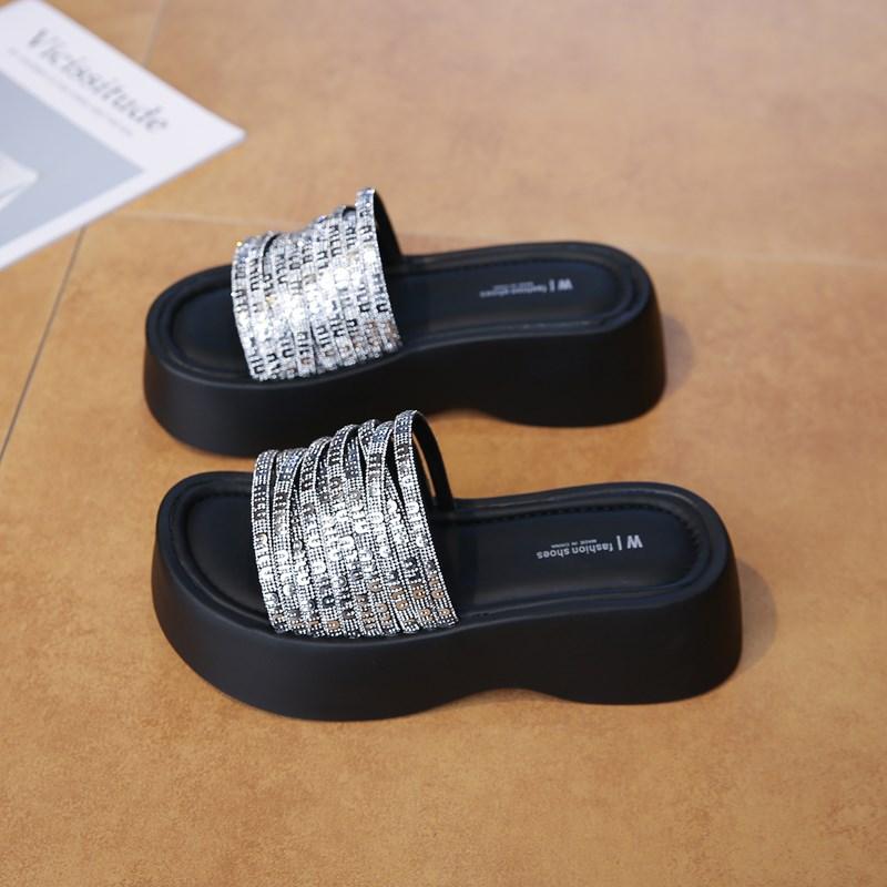 CRLAYDK Designer Women's Slippers Strap Sandals Slip On Indoor Outdoor For Summer Ladies Platform Shoes Walking Casual Slides