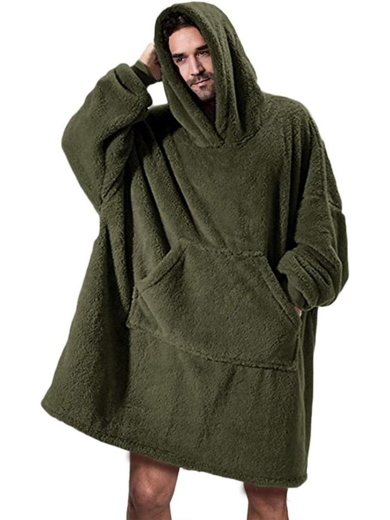 Herbst/Winter Kuschelige Lockere Doppelseitige Fleece Hoodie Decke für Paare