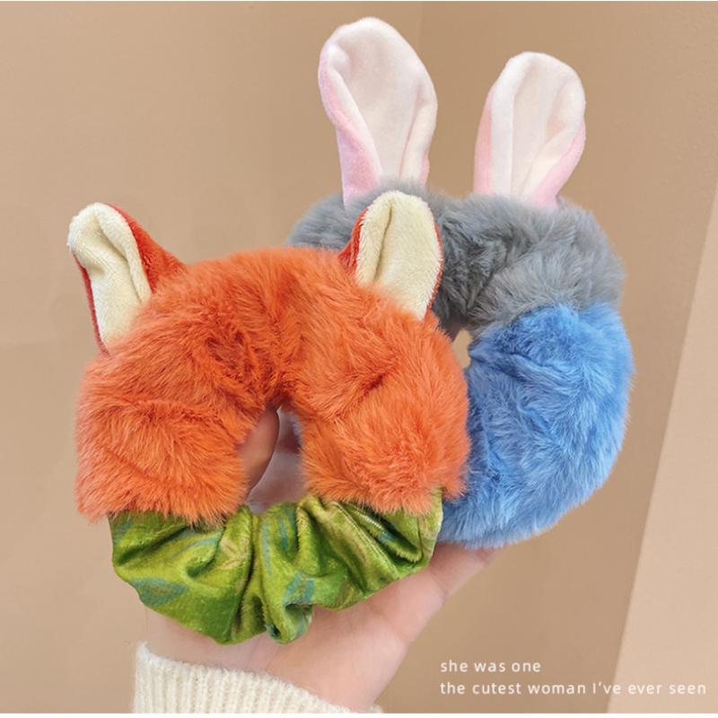 Disney Zootopia Nick & Judy Plush Hair Tie | Cute Ear-Shaped Headband 2pcs