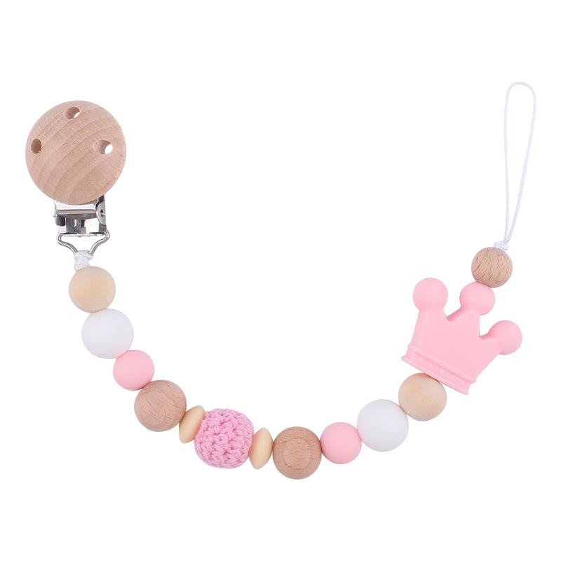 Baby Pacifier Chain Silicone Beads Soother Nipple Clip Infant Dummy Holder Strap for Baby Chew Toy Teether Teething BPA Free