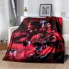 AC Milan Football Club Half Black Red Split ACM 1899 Logo Flannel Blanket Soft Warm Lightweight Sports Fan Washable Throw Blanket Bedroom Sofa Decor