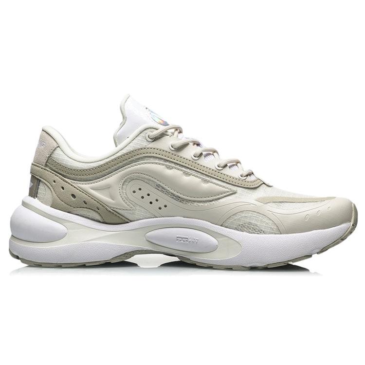 Li Ning Stoff Dämpfung Rutschfest Abriebfest Atmungsaktiv Leicht Niedrig geschnitten Laufschuhe Herren Weiß ARHR039-2