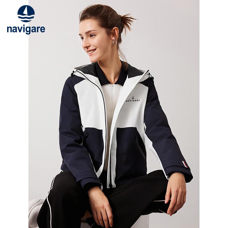 

Navigare Women s Casual Color-Block Hooded Short Down Jacket XL