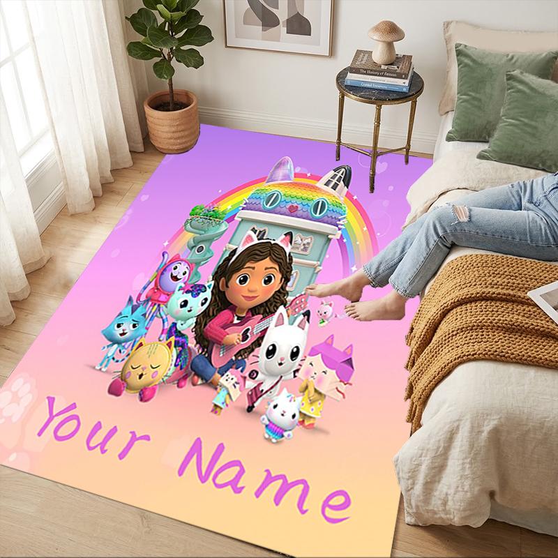 Custom Name Kitty Party Living Room Non-Slip Area Rug Soft Carpet for Bedroom Kids Playroom Sofa Office Home Decor Doormat