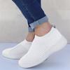 Women's Plus Size Flyknit Casual Running Shoes - Breathable Low-Top Sock Sneakers