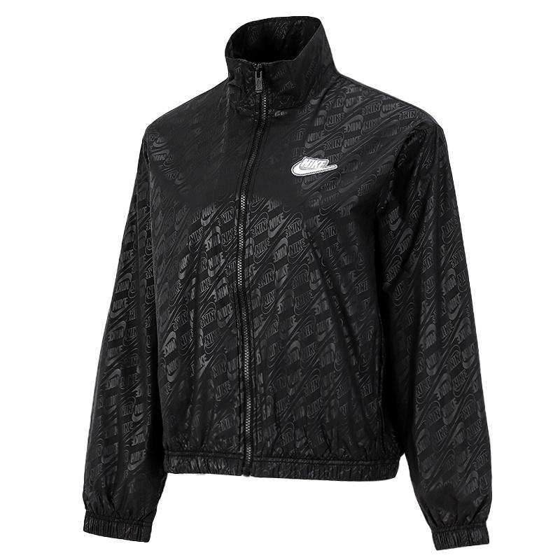 (WMNS) Nike Sportswear Full Print Logo Loose Sports Woven Jacket Black Women s DD5787-010 M