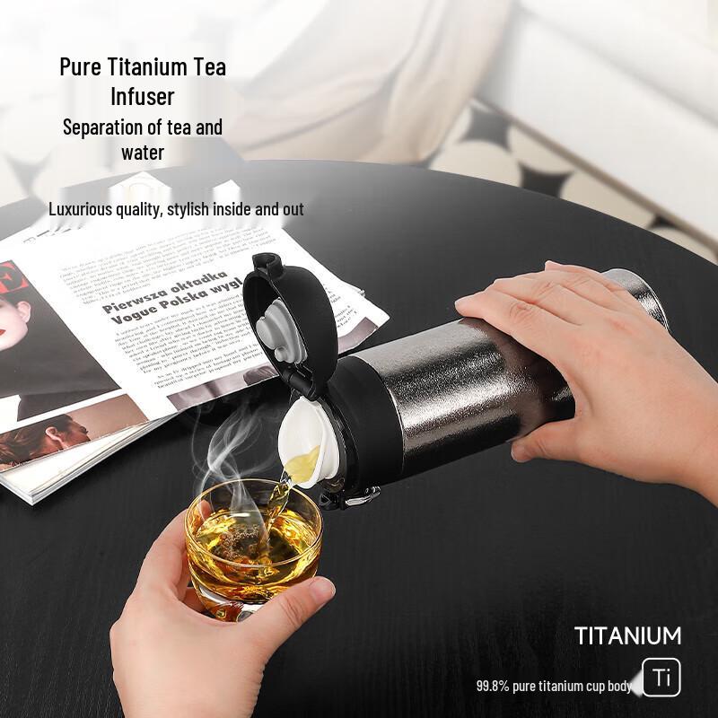 YIDISHUI Titanium Pop-Up Thermos Mug