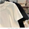 Sweet Bead Bow Short-sleeved T-shirt for Women In Summer Korean Style Versatile Top