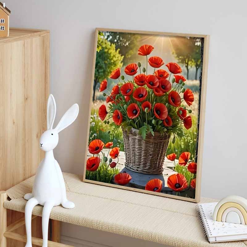New Arrival 5D DIY Full Circle Diamond Painting "Sunshine Flower Basket" Embroidery Cross Stitch Home Decor Gift