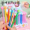 48Pcs Creative Cute Color Owl Shape Stereo Gel Pen Black Water Pen Student Writing Tools Stationery Holiday Gift Novelty Stationery Teacher Party Favo
