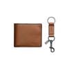Compact 11 Keychain Gift Box Leather Card Holder Wallet Men's Brown