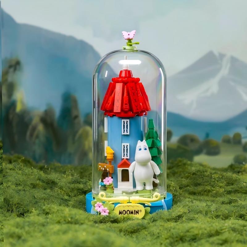 Pantasy Moomin Wonderland Collection Snufkin Building Blocks Crystal Balls House Assembly Toys Collection Models Ornament Gifts