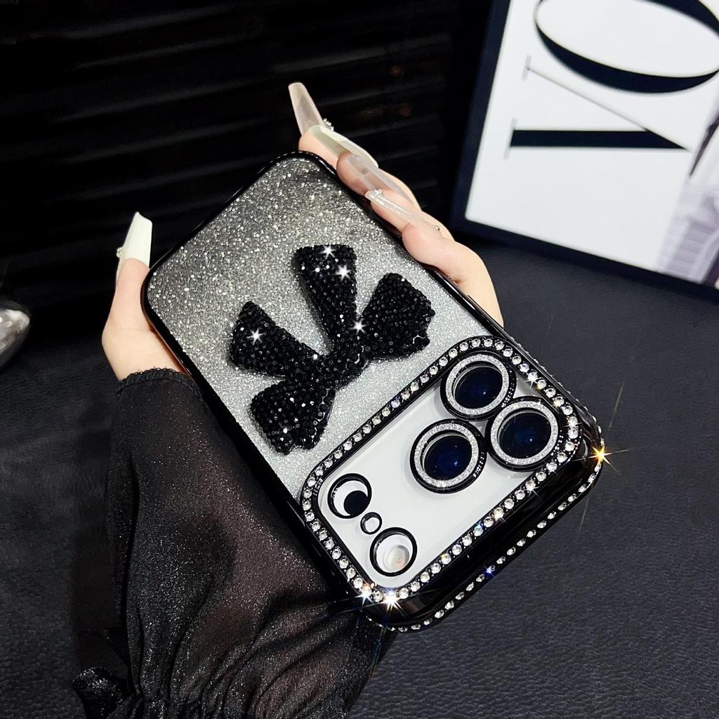 Luxury Rhinestone Bowknot Phone Case for Apple 17 Promax - Full Coverage