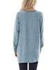 Sweatshirt à col rond bloc de couleur avec poche pour femme - Manches longues T-shirt décontracté