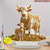 2D Platt Akryl Tjurdekoration, Inomhus- och Utomhusdekoration - Inga Batterier/ström Krävs, Gratis Dagdekoration, Butiksdekoration, Hållbar Utomhus