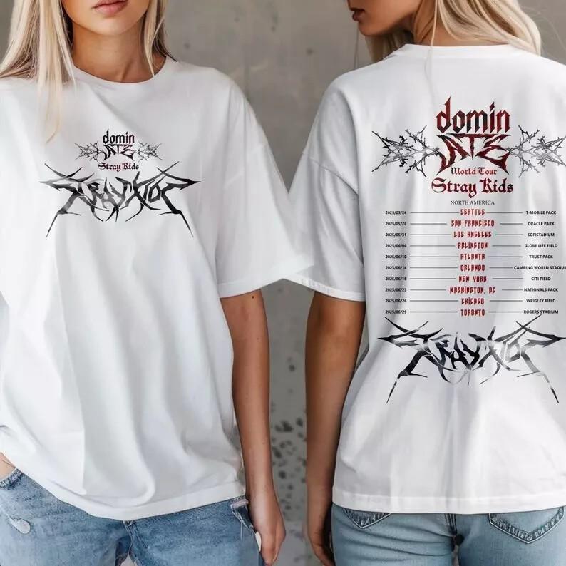 Stray Kids DominATE World Tour US 2025 Shirt Stray Kids Shirt Stray Kid Gifts Unisex T-Shirt XXXXL