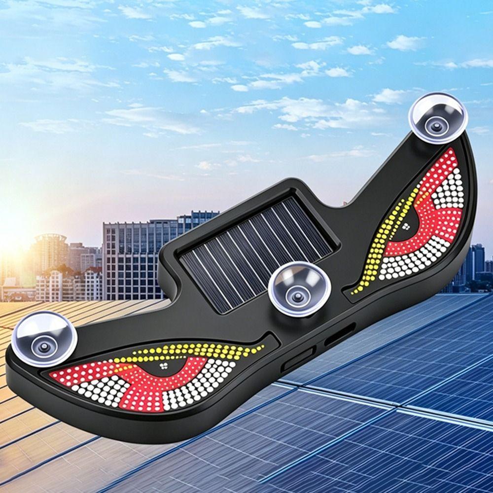 Luce di Avvertimento Solare a LED Decorativa per Auto Sensore di Luce Luce di Avvertimento Ricaricabile Occhio Maligno Luce per Auto