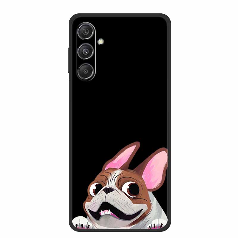 For Samsung Galaxy M36 A17 5G Case Flower Black Silicone Soft Back Cover For Samsung Galaxy S25 FE Plus Phone Case Coque Cartoon