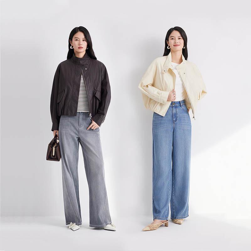 JESSIE Women s Loose Fit Stand-Collar Short Jacket L