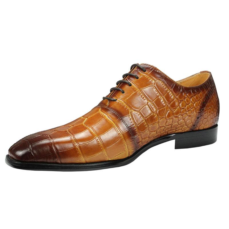 Modne Męskie Eleganckie Skórzane Buty Modne Wygodne Biznesowe Biurowe Buty Brogsy Outdoorowe Rekreacyjne Imprezowe Skórzane Buty Żółte