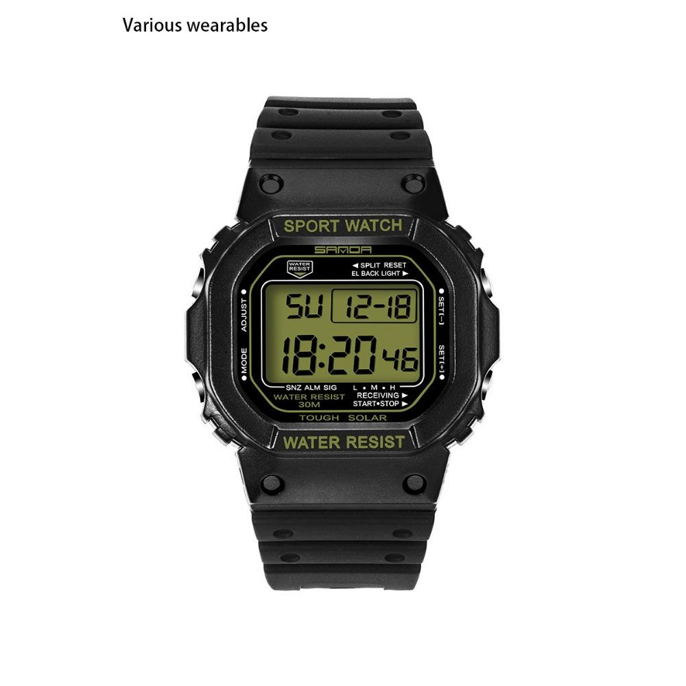Quadratische multifunktionale elektronische Uhr Sportuhr wasserdichte im Dunkeln leuchtende Studentenmodeuhr