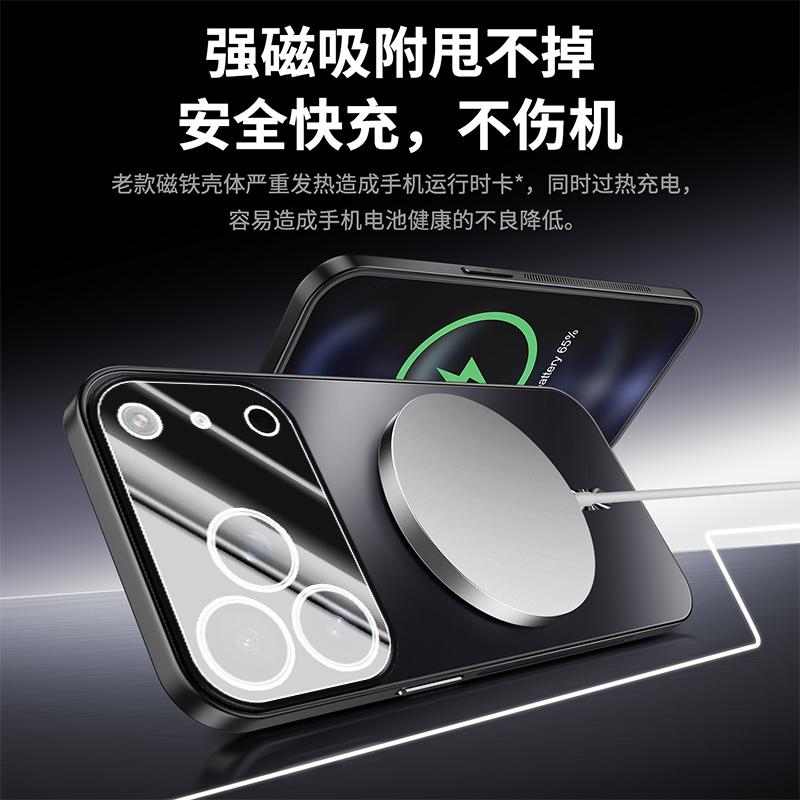 Für Magsafe Kabelloses Laden Matte Frosted Rückseite Hülle für Iphone 17 Pro Max Air Case Magnetischer Kameraobjektiv Filmschutz