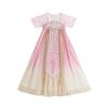 Kids' Summer Hanfu Chiffon Dress: Short Sleeve Ruqun Princess Costume