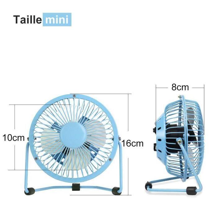 Mini Ventilateur USB - E.F.CONNECTION - Silencieux - Pivotant - Bureau - 14 cm