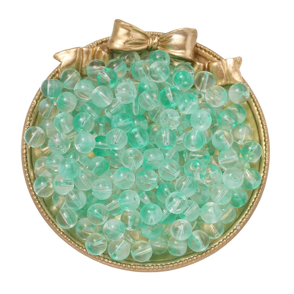 30/50pcs 8mm Transparent Double Color Jelly Glass Bead Round Spacer Loose Bead for DIY Bracelet Necklace Jewelry Making Supplies
