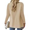 Women Suit Coat Lapel Long Sleeve Single Button Suit Jacket with Flap Pockets Solid Color Work Office Business Outerwear